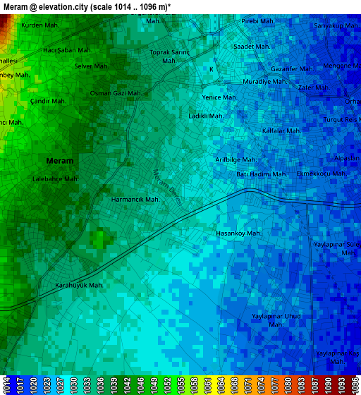 Meram elevation map