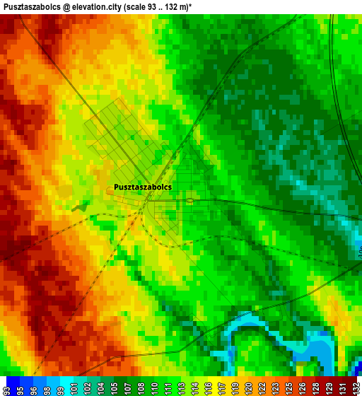 Pusztaszabolcs elevation map