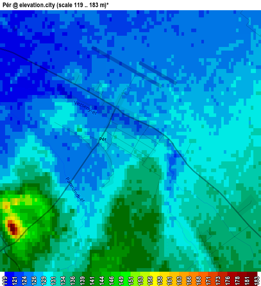 Pér elevation map