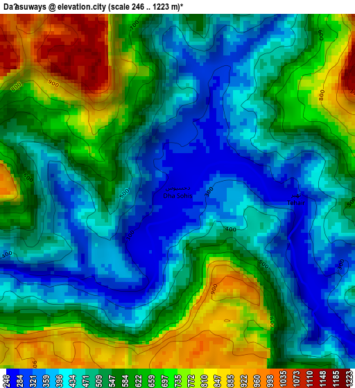 Daḩasuways elevation map