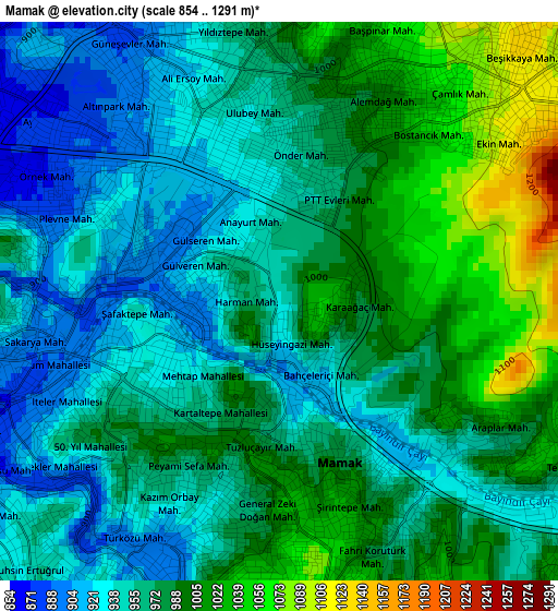 Mamak elevation map