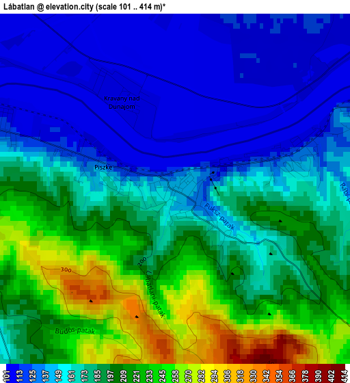 Lábatlan elevation map