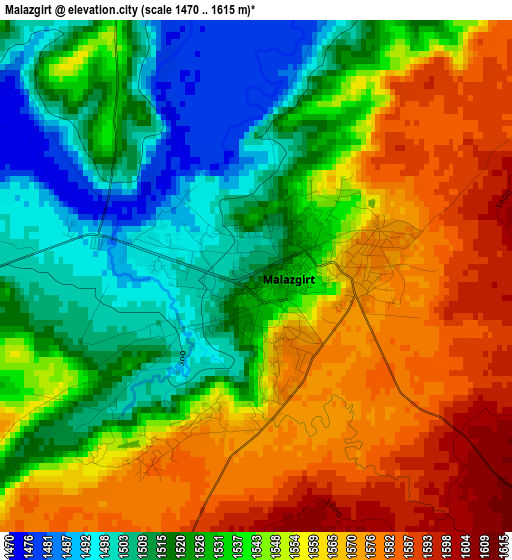 Malazgirt elevation map