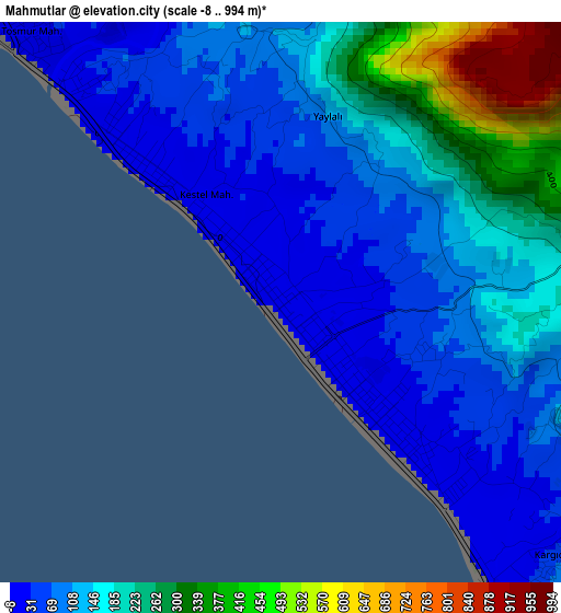 Mahmutlar elevation map