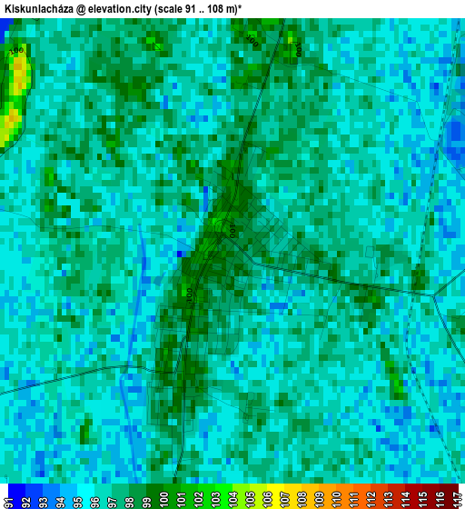 Kiskunlacháza elevation map