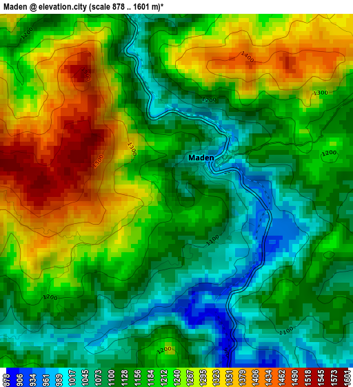 Maden elevation map