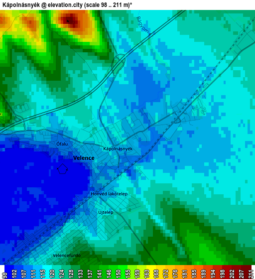 Kápolnásnyék elevation map