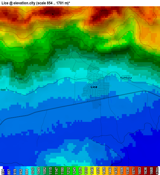 Lice elevation map