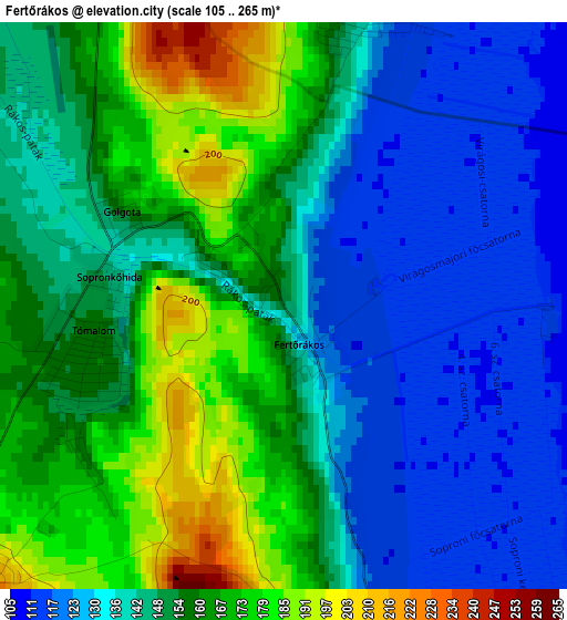 Fertőrákos elevation map