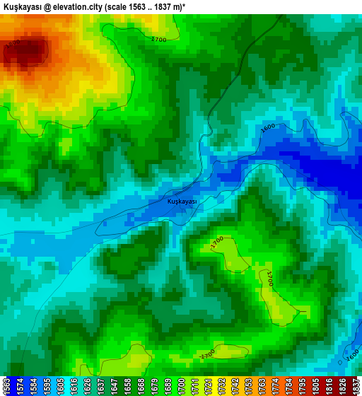 Kuşkayası elevation map