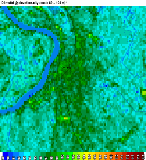 Dömsöd elevation map