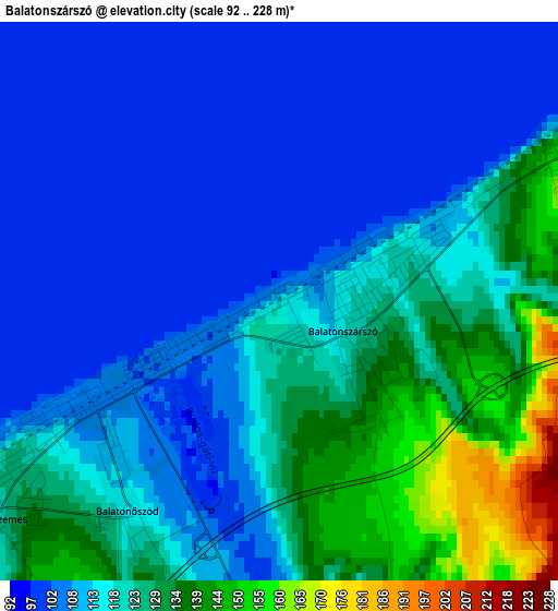 Balatonszárszó elevation map