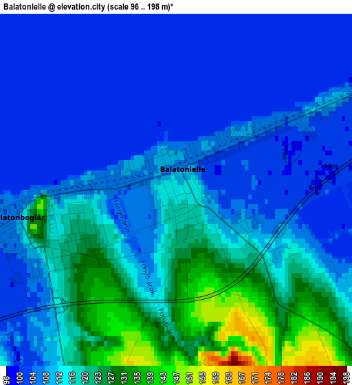 Balatonlelle elevation map