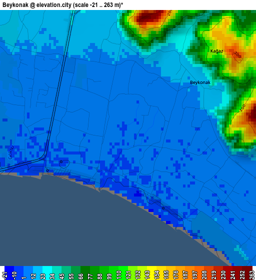 Beykonak elevation map