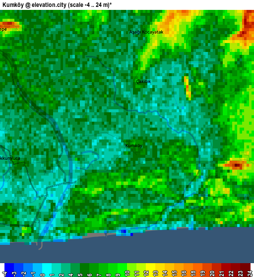 Kumköy elevation map