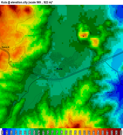 Kula elevation map