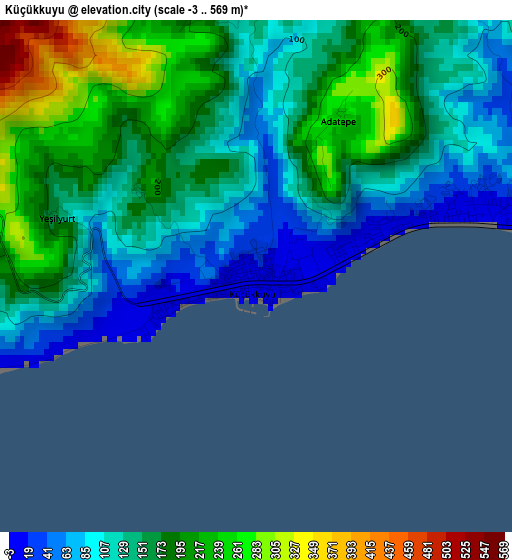 Küçükkuyu elevation map