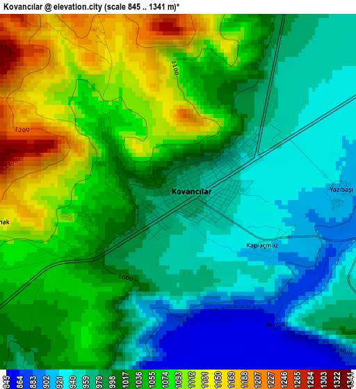 Kovancılar elevation map