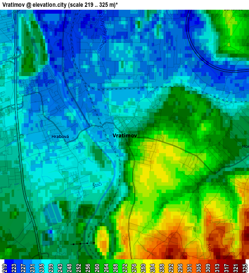 Vratimov elevation map