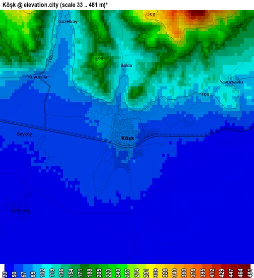 Köşk elevation map