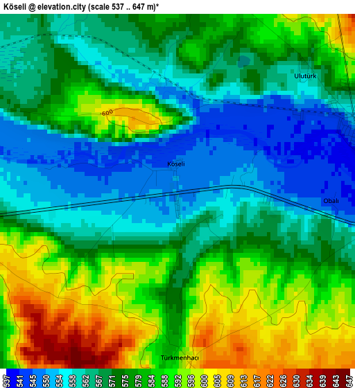 Köseli elevation map