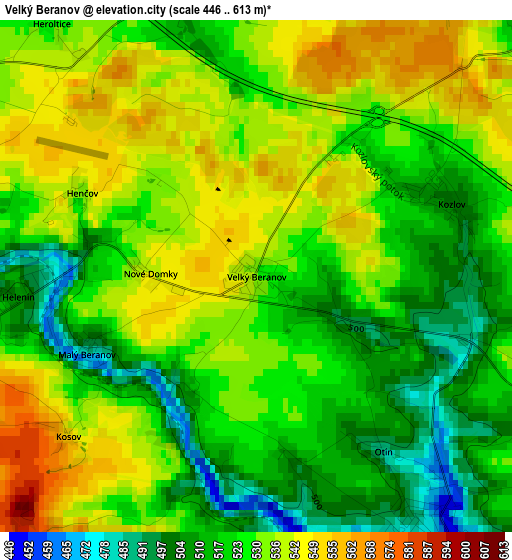 Velký Beranov elevation map