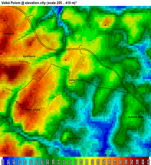 Velká Polom elevation map