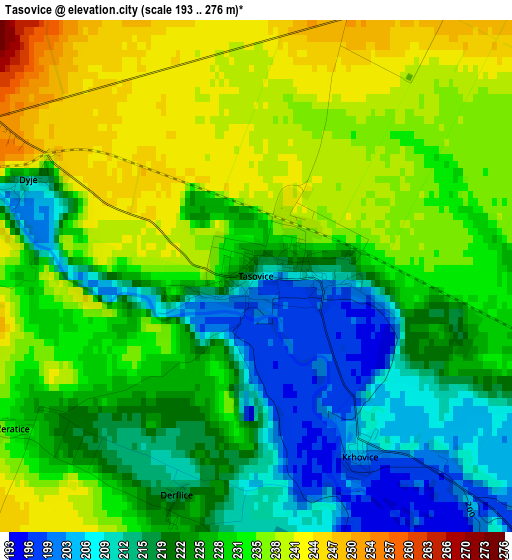 Tasovice elevation map