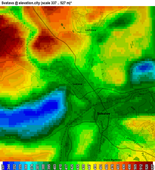 Svatava elevation map