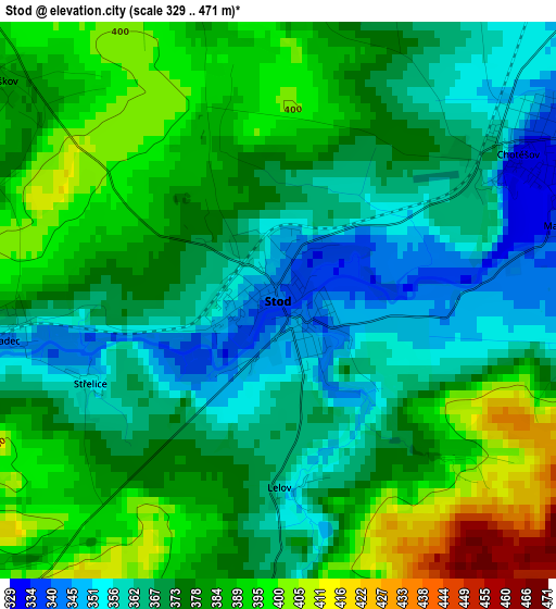 Stod elevation map