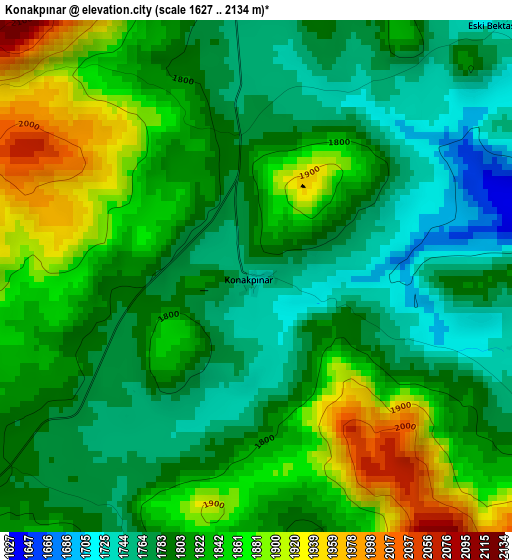 Konakpınar elevation map