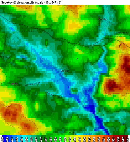 Sepekov elevation map