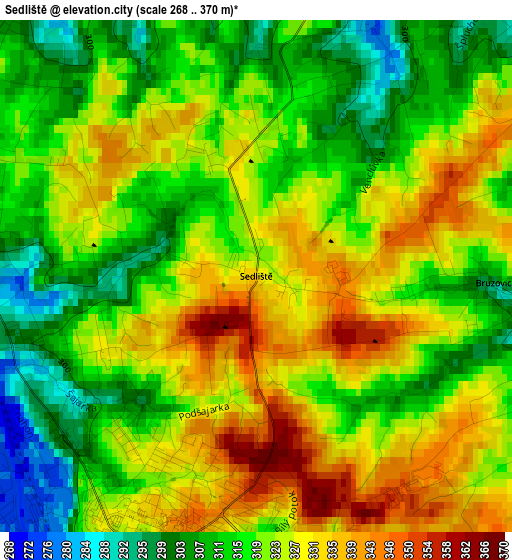 Sedliště elevation map