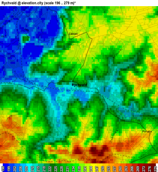 Rychvald elevation map