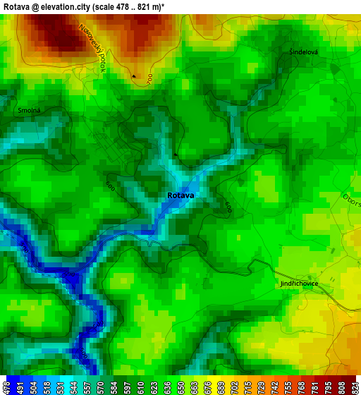 Rotava elevation map