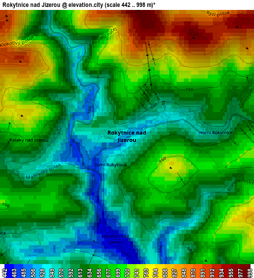 Rokytnice nad Jizerou elevation map