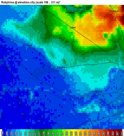 Rokytnice elevation map