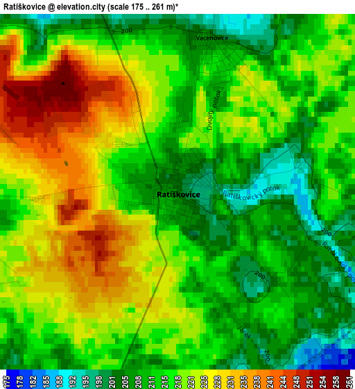 Ratíškovice elevation map