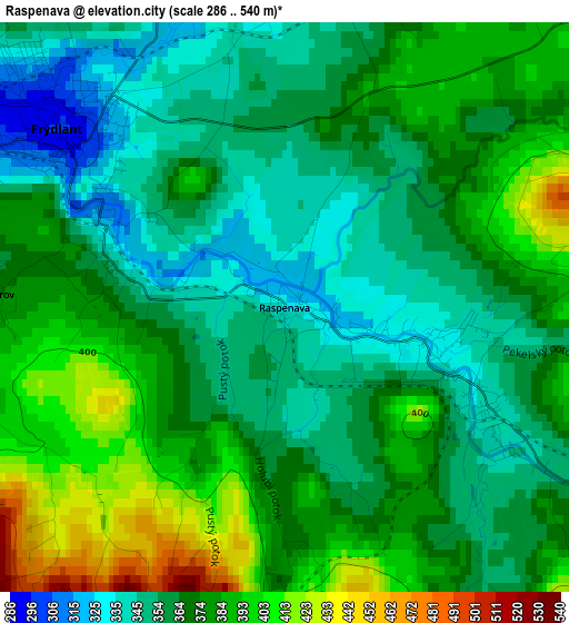 Raspenava elevation map