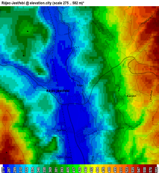 Rájec-Jestřebí elevation map