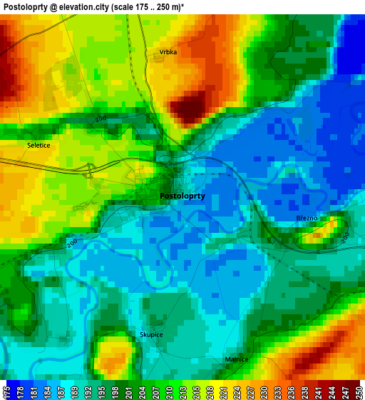 Postoloprty elevation map