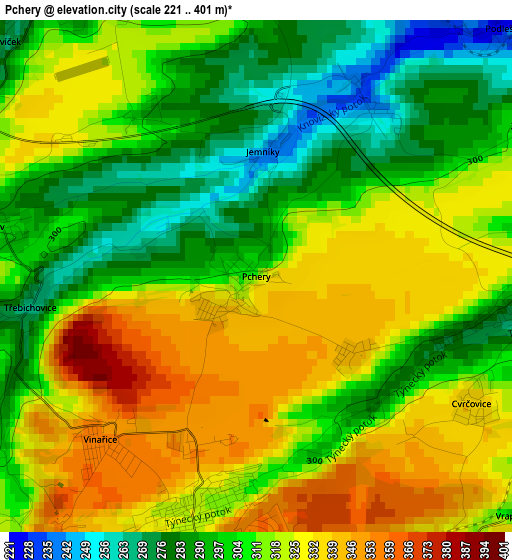 Pchery elevation map