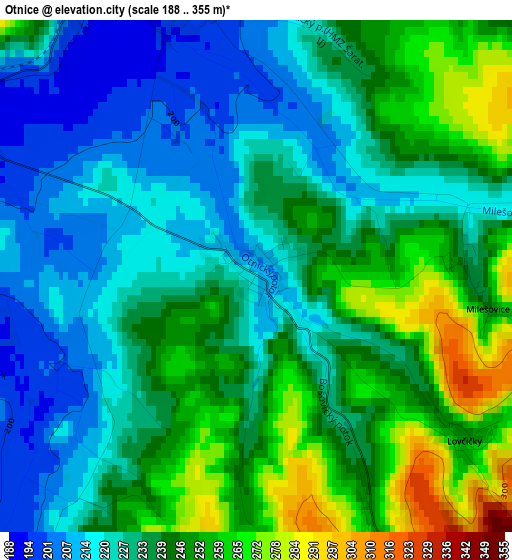 Otnice elevation map