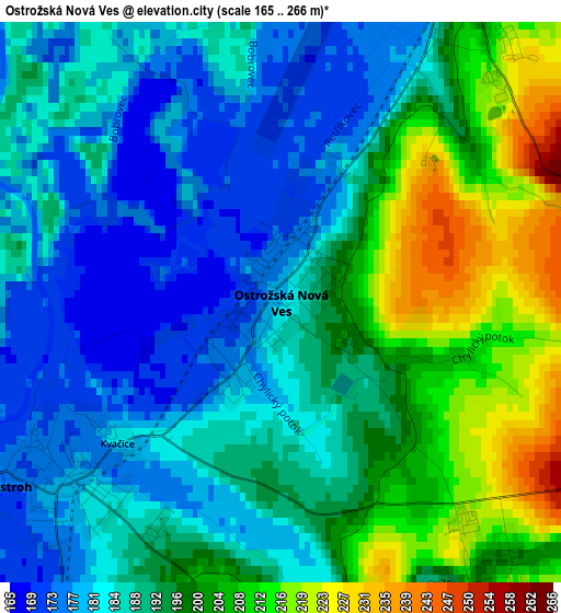 Ostrožská Nová Ves elevation map