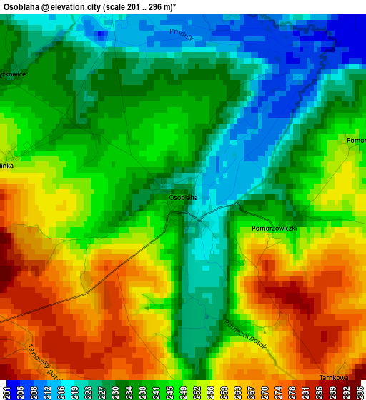 Osoblaha elevation map