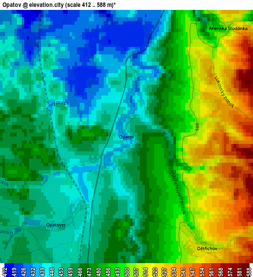 Opatov elevation map