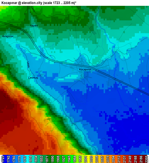 Kocapınar elevation map