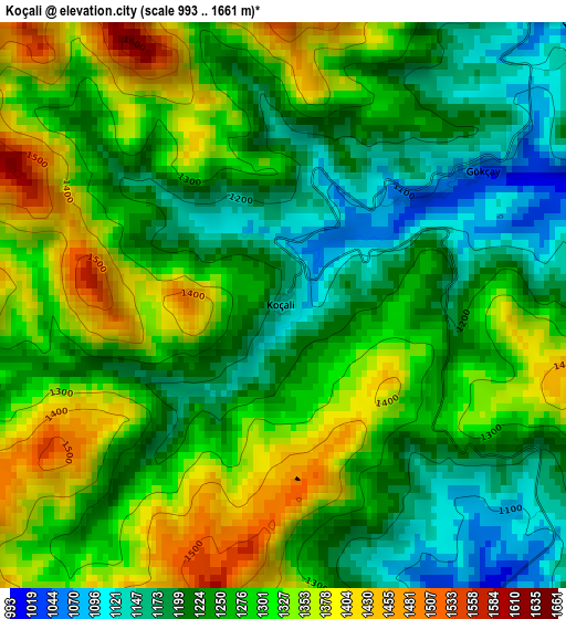 Koçali elevation map