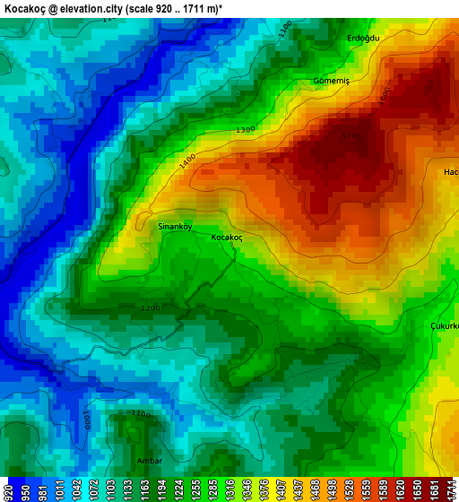 Kocakoç elevation map