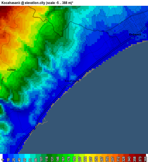 Kocahasanlı elevation map